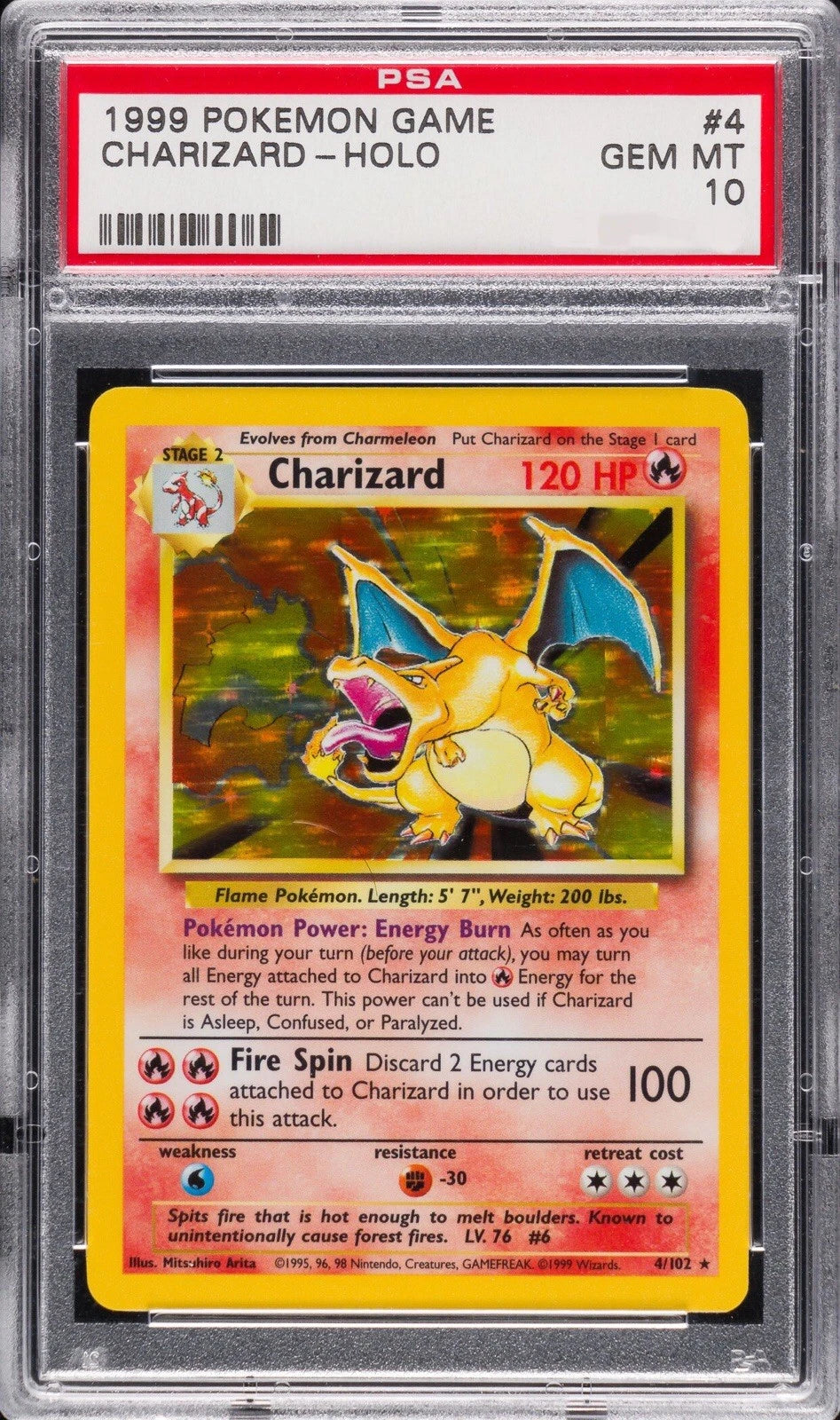 PSA 10 1999 Charizard - 4 - Base Set Unlimited